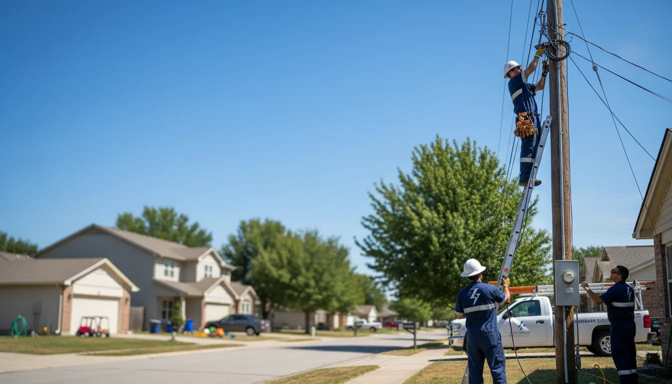 Residential electrician providing installation services in Preston, OK